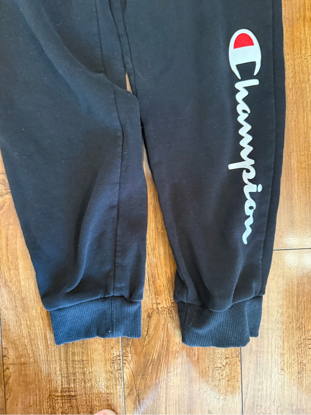 Champion Black Kids Logo Joggers Sweatpants Size Medium - Picture 4 of 6